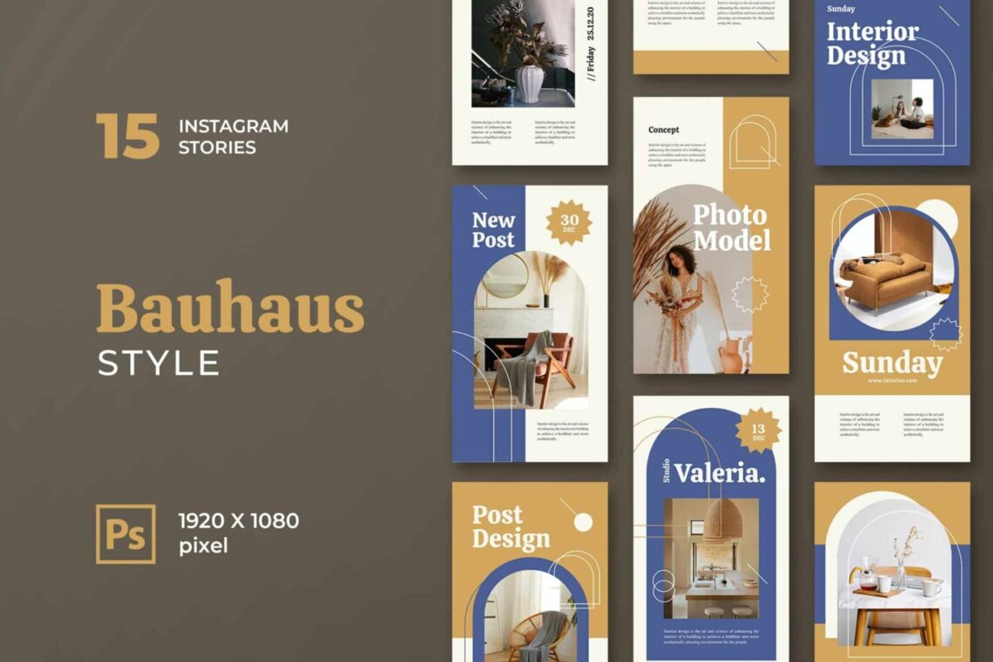 aesthetic instagram story background template - Bauhaus Style Instagram Stories