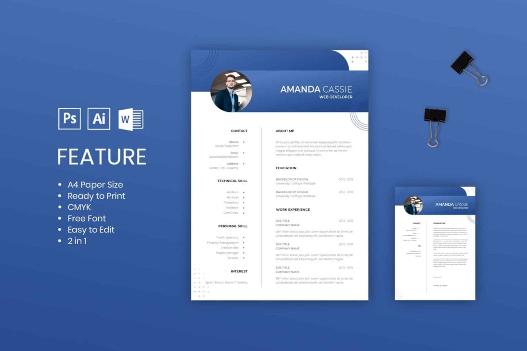 Brave Blue CV Resume what is the best resume template - Brave Blue CV Resume