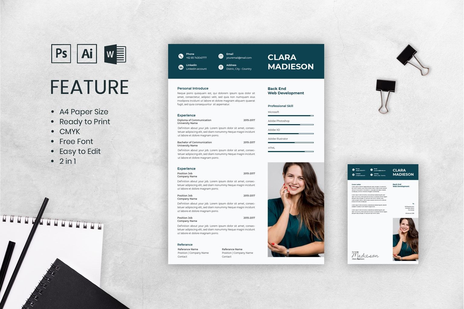 CV Resume – Female Web Developer
