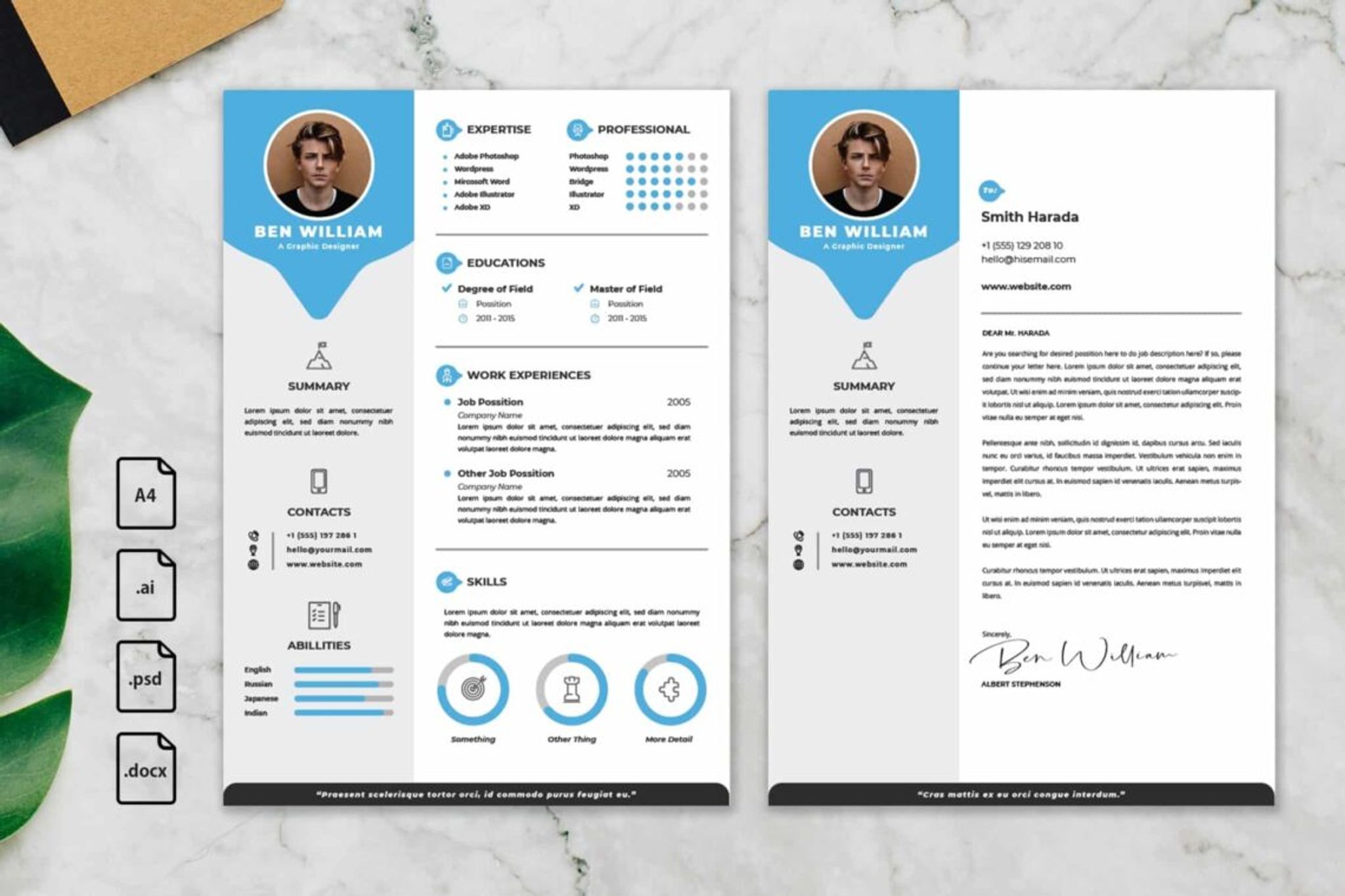 CV Resume – Graphic Designer Profile 22