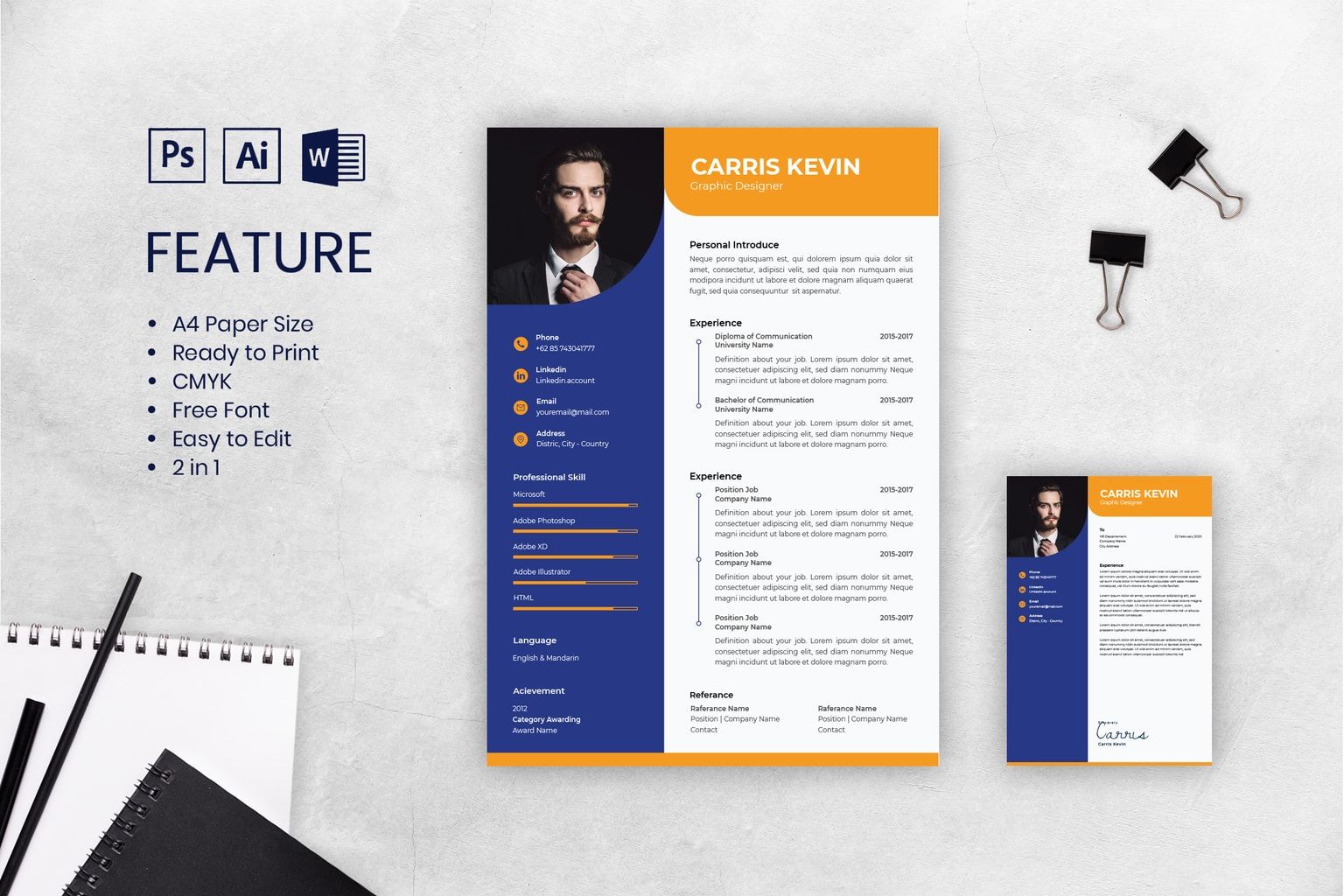 CV Resume – Mens Graphic Designer
