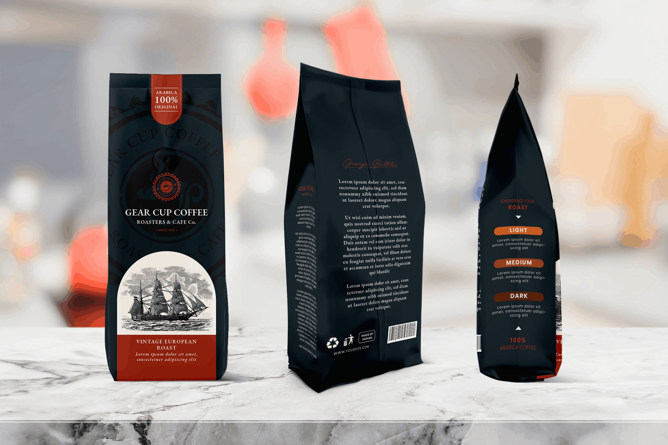 Cup Coffee Packaging Template