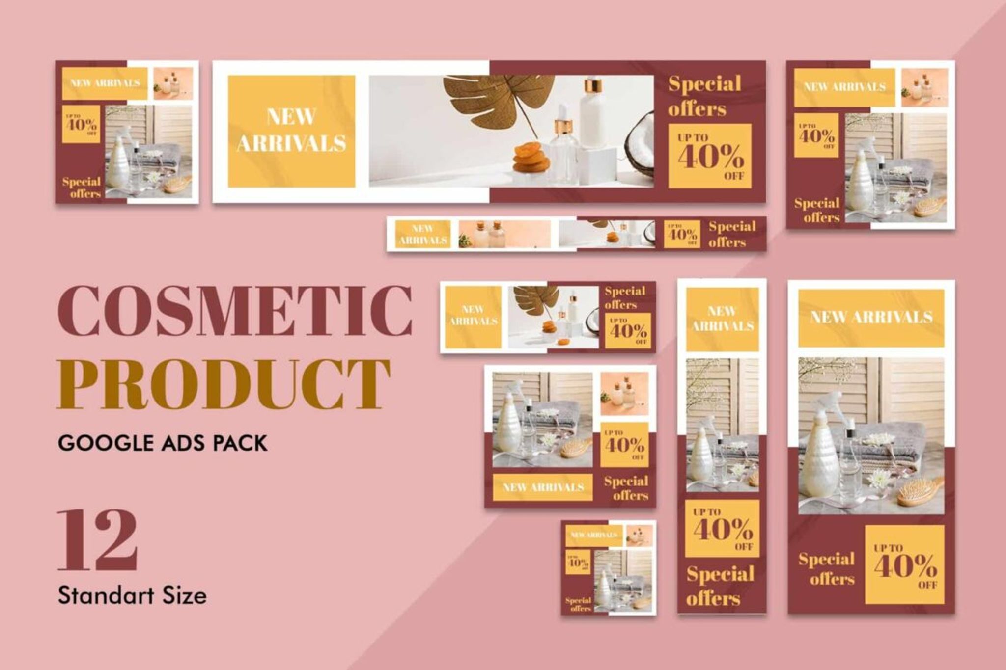 Google Ads Web Banner – Cosmetic Product Google Ads Web Banner – Cosmetic Product - printable banner template