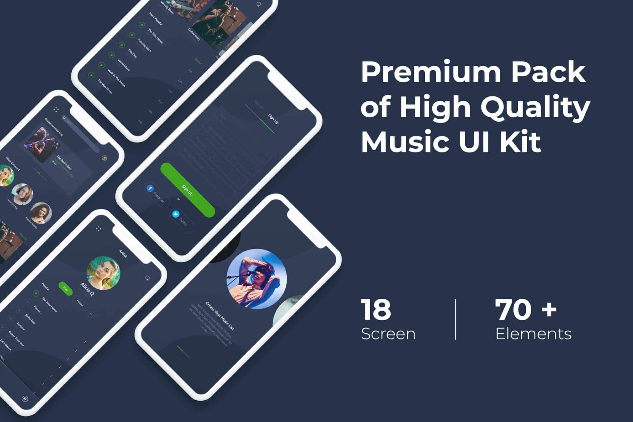 Music App Mobil UI KIT