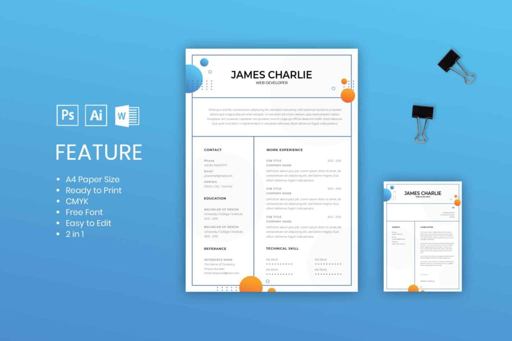 Simple Bubble Design CV Resume how to edit resume template in word - Simple Bubble Design CV Resume