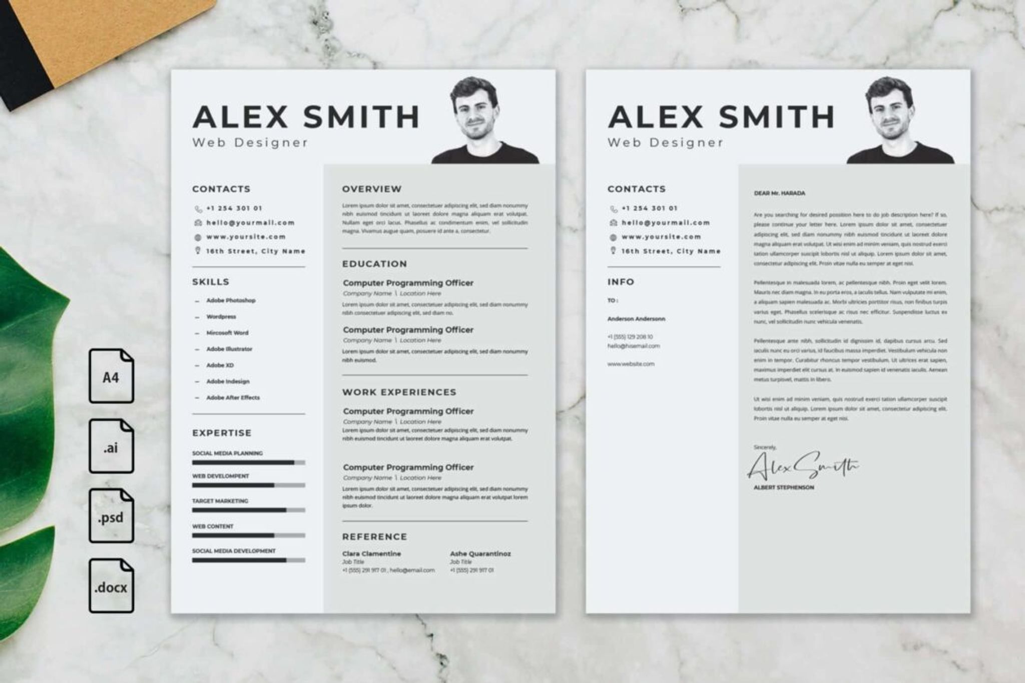 CV Resume – Graphic Designer Profile 19