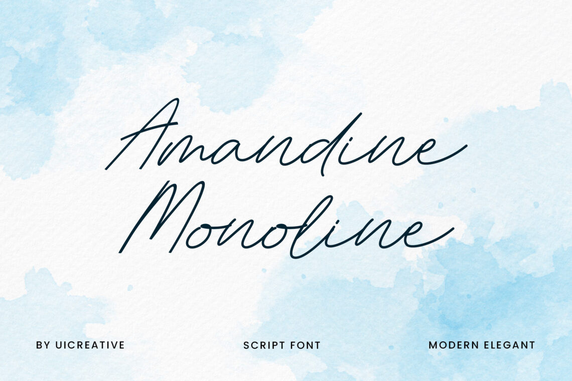 Amandine Monoline Modern Handwritten Font