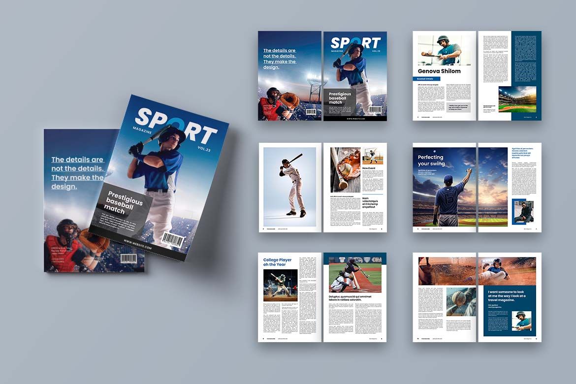 Baseball Sport Magazine Template