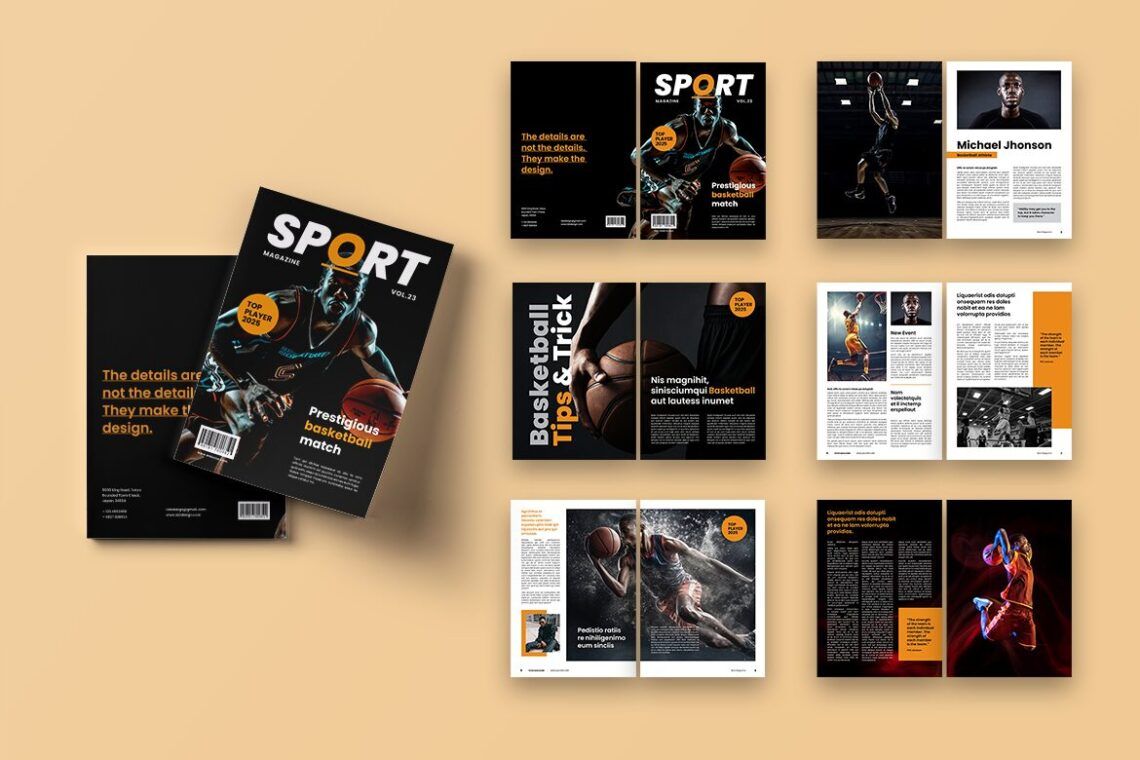 Basketball Sport Magazine Template
