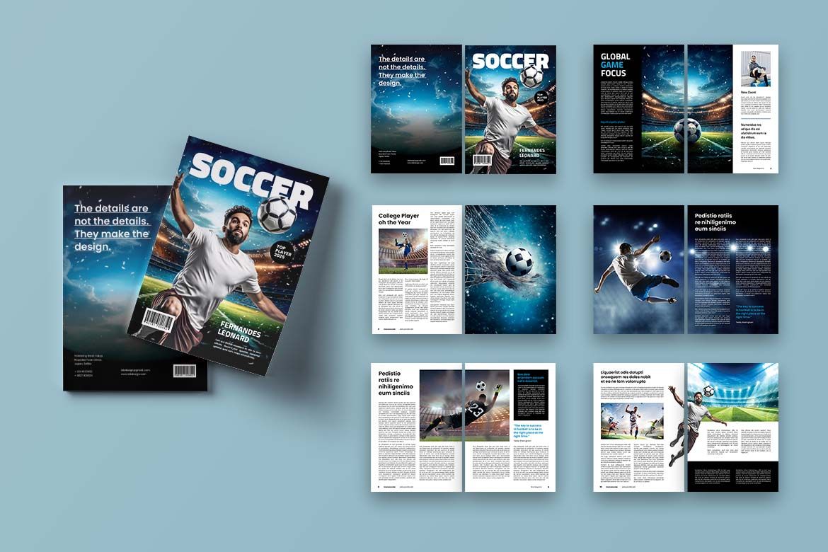 Soccer Sport Magazine Template
