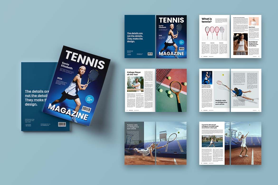 Tennis Sport Magazine Template