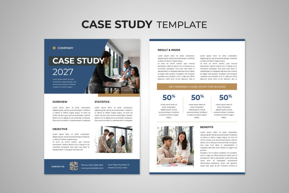 Blue Caramel Modern Case Study Template