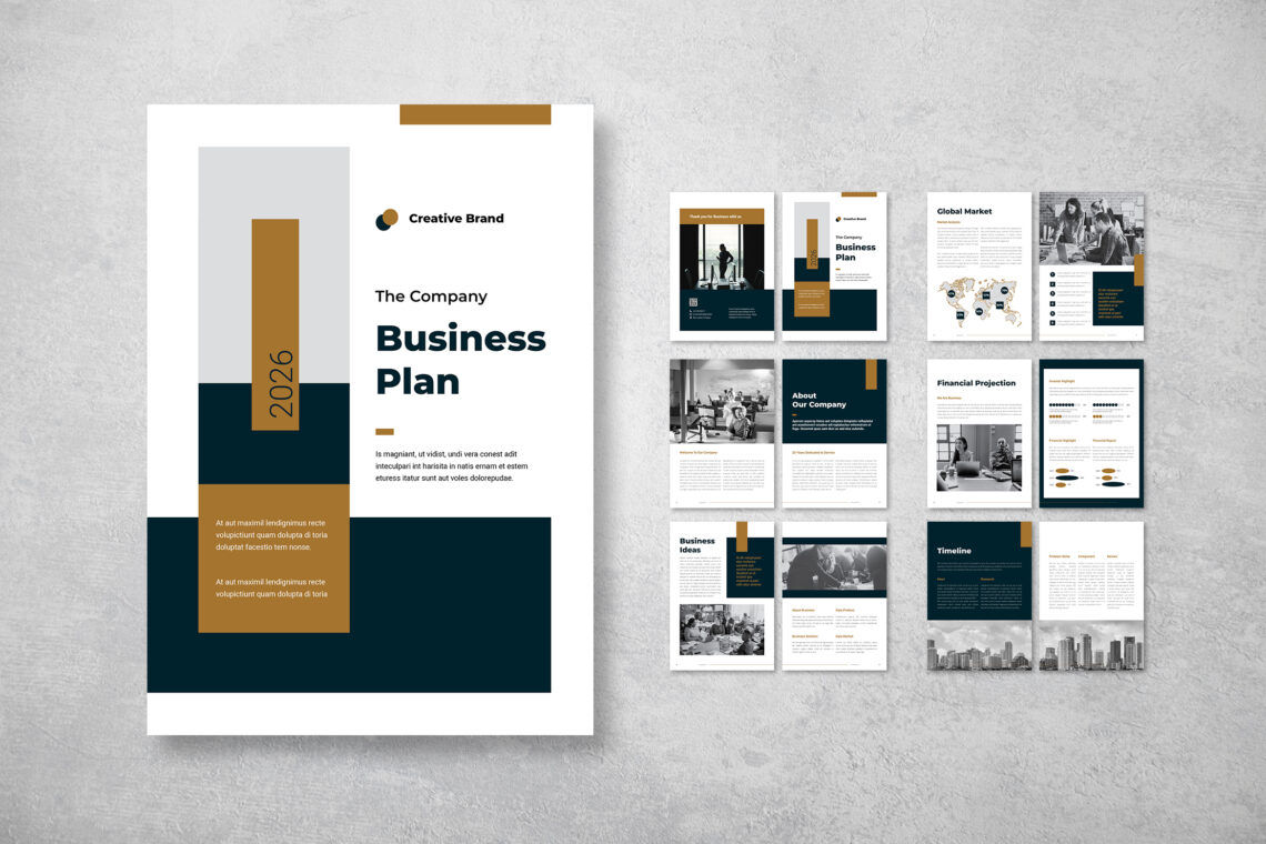 Brown Blue Business Plan Company Profile Simple