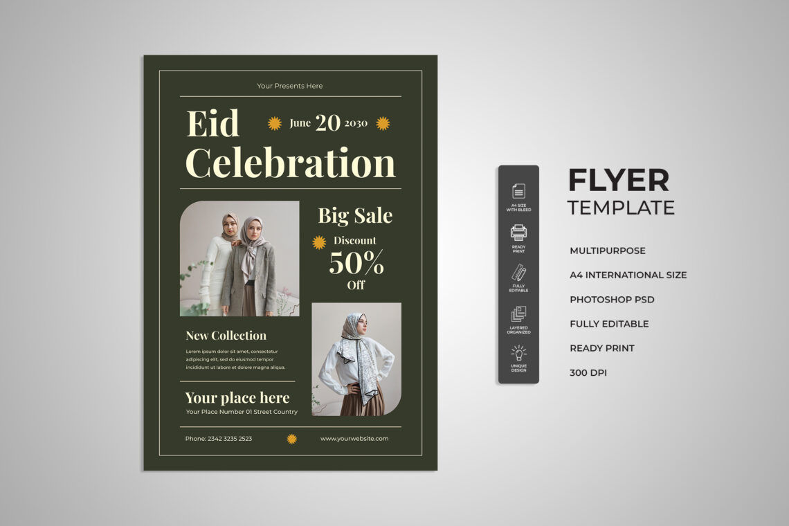 Green Eid Celebration Flyer