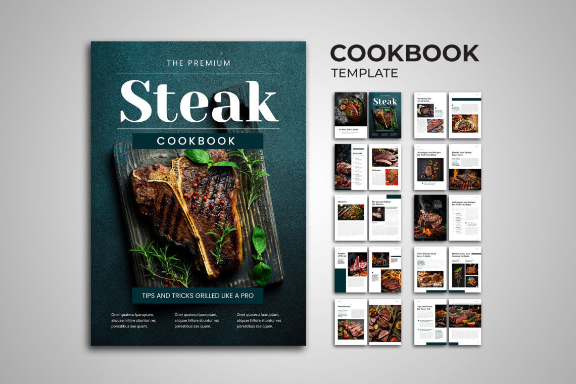 Green Steak Modern Cookbook Template