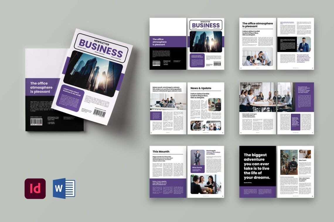 Purple Business Update Simple Newsletter