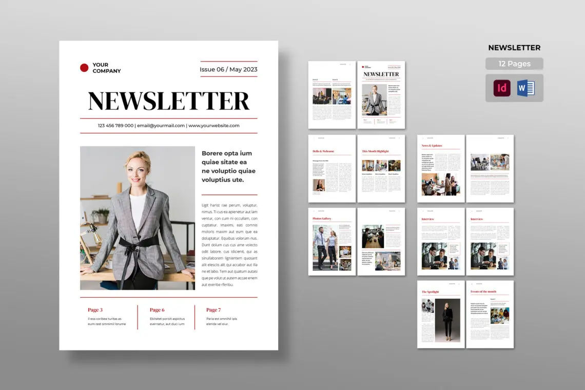 Newsletter – Elegant Monthly Notice