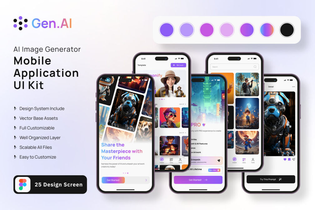 Preview Image Ui Kit Mobile App Ai Image Generator 002