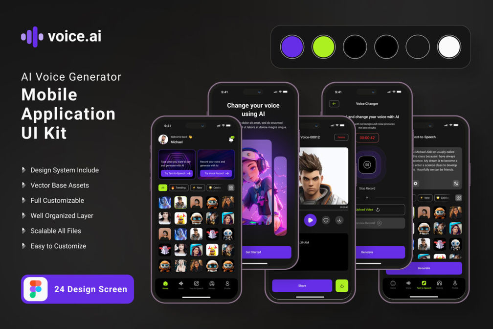 Preview Image Ui Kit Mobile App Ai Voice Generator 008