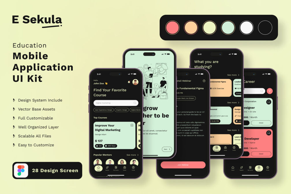 Preview Image Ui Kit Mobile App Education 005