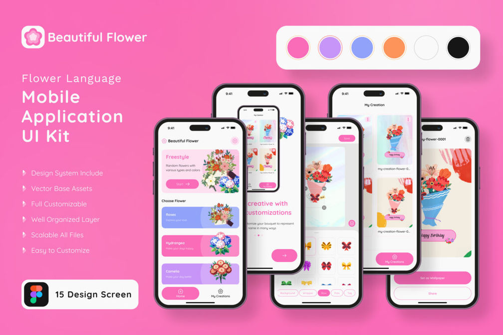 Preview Image Ui Kit Mobile App Flower Language 006