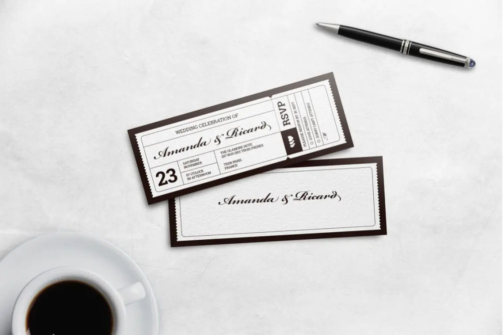 Boarding Pass Wedding Invitation White Themejpg