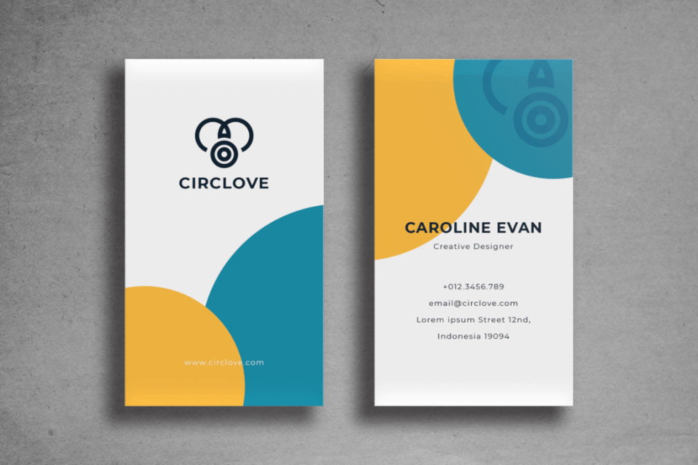 Business Card Simple Circle Templatepng