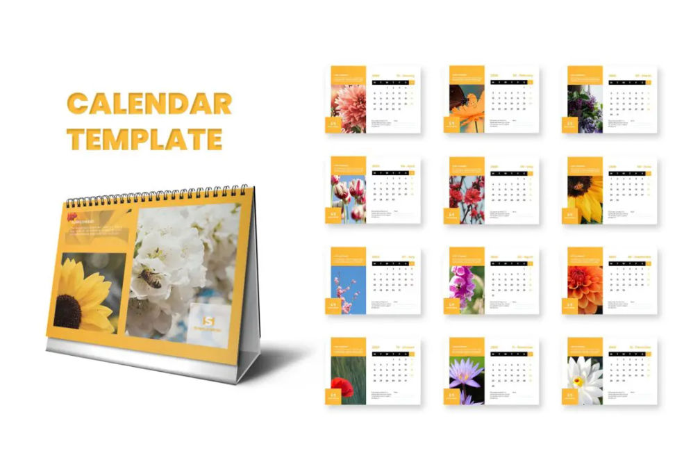 Calender Flower Templatejpg