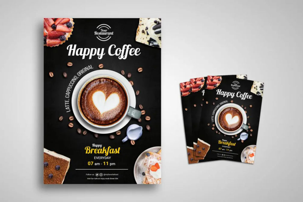 Flyer Template Happy Coffeejpg