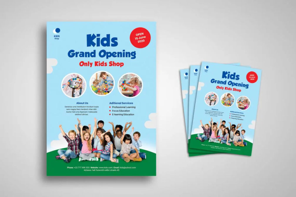 Flyer Template Kids Educational Shopjpg