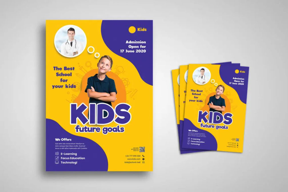 Flyer Template Kids Future Goal Schooljpg