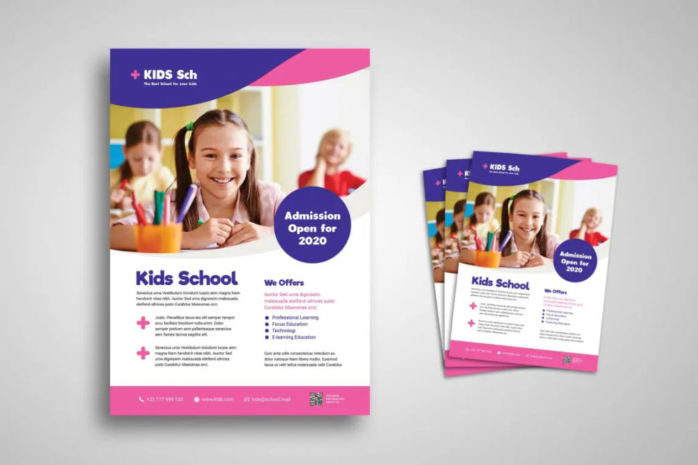 Flyer Template Kids School Admissionjpg