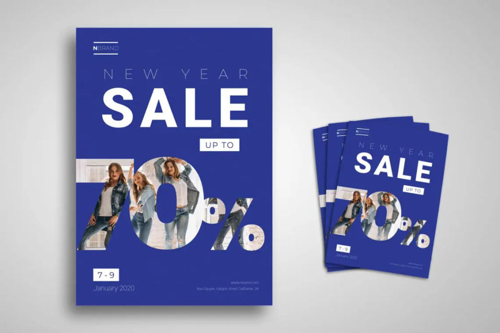Flyer Template New Year Salejpg