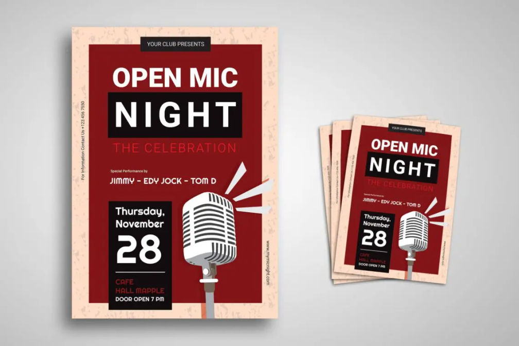 Flyer Template Open Mic Celebrationjpg
