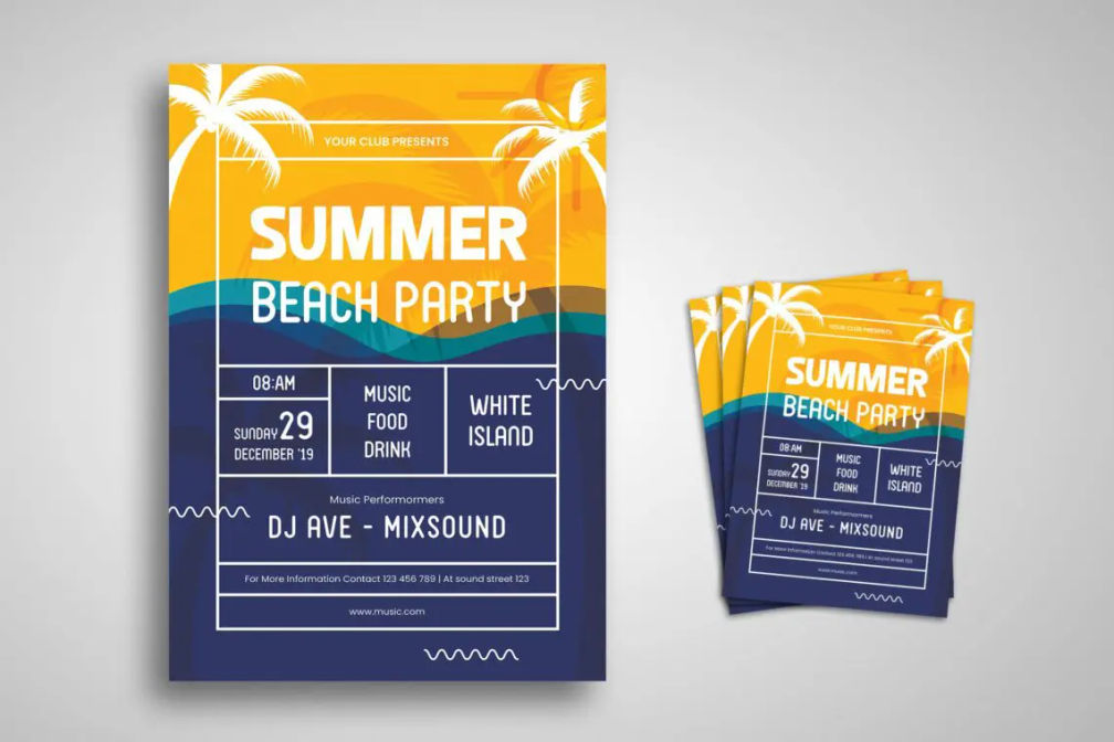 Flyer Template Summer Beach Partyjpg