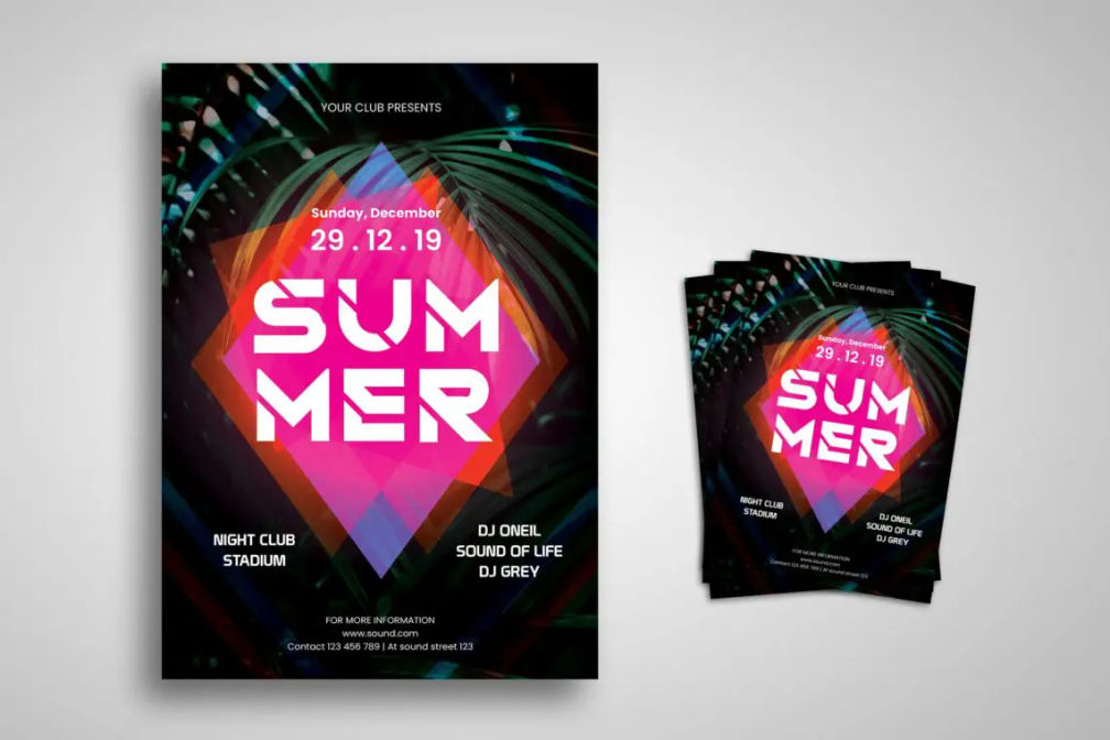 Flyer Template Summer Nightjpg