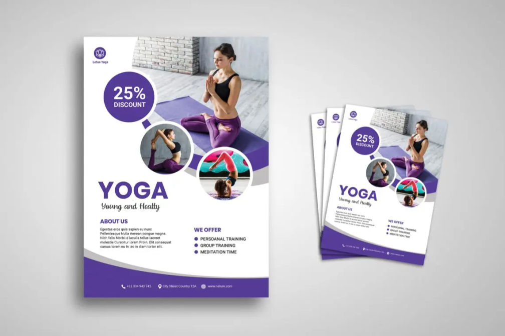 Flyer Template Yoga Trainer Servicejpg