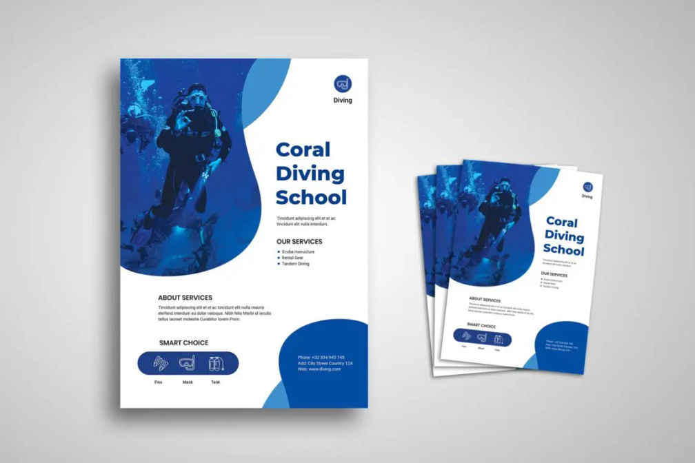 Flyer Template  Diving School Servicejpg