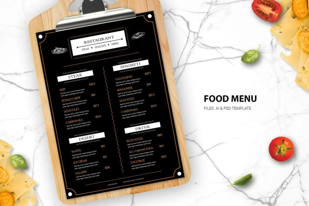 Food Menu Steak Spaghetti Restojpg