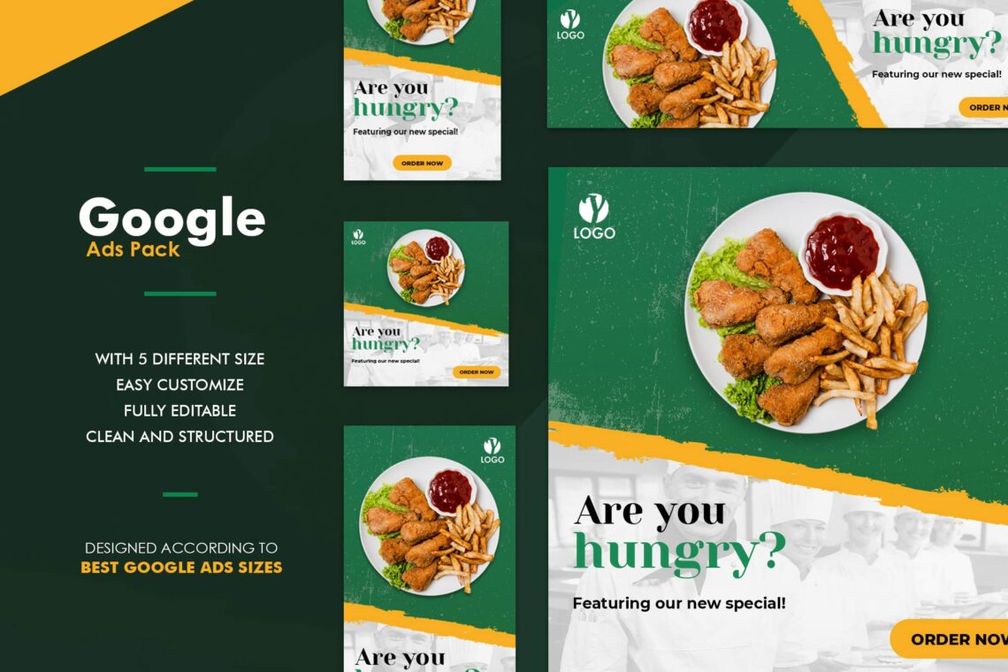Google Ads Web Banner Fast Food Menu