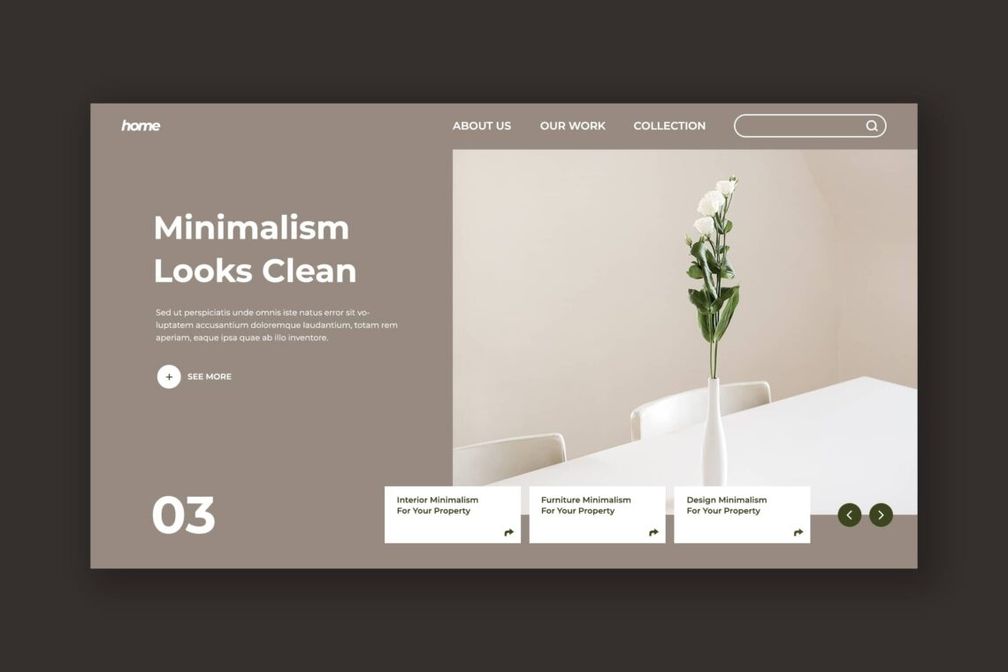 Hero Header Interior Minimalism Design