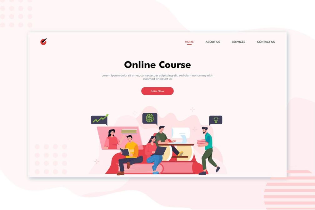 Illustration Landing Pages Best Online Course