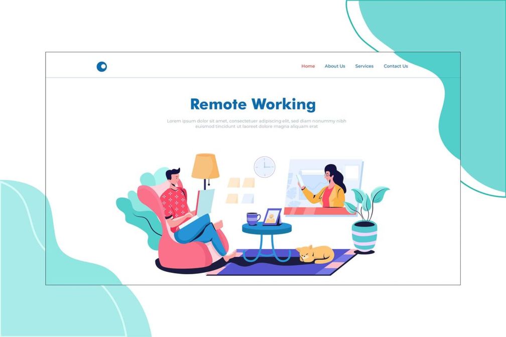 Illustration Landing Pages Remote Working