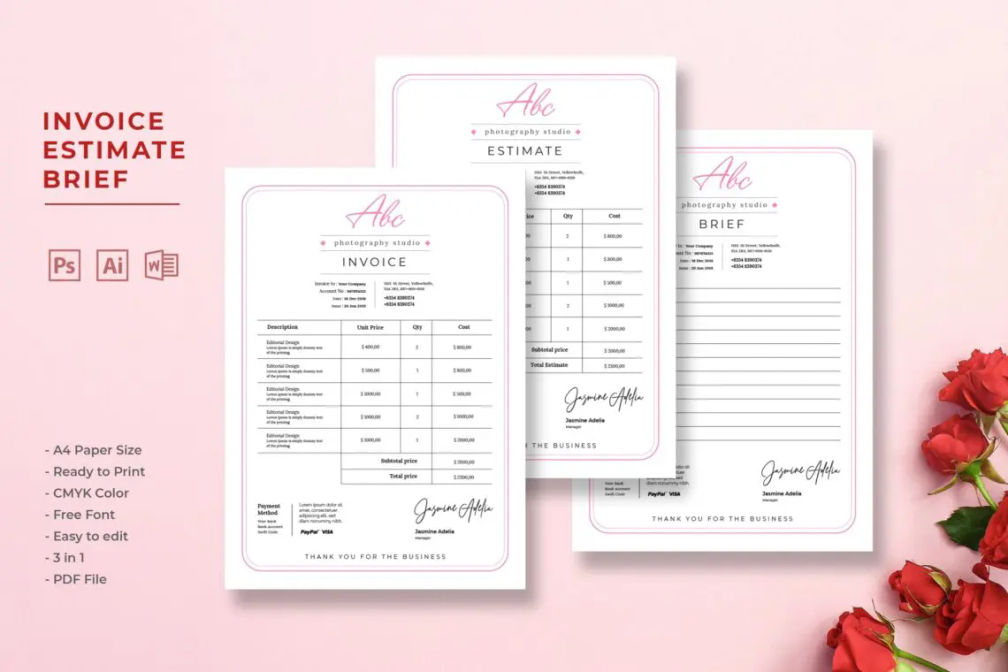 Invoice Photographer Studiojpg