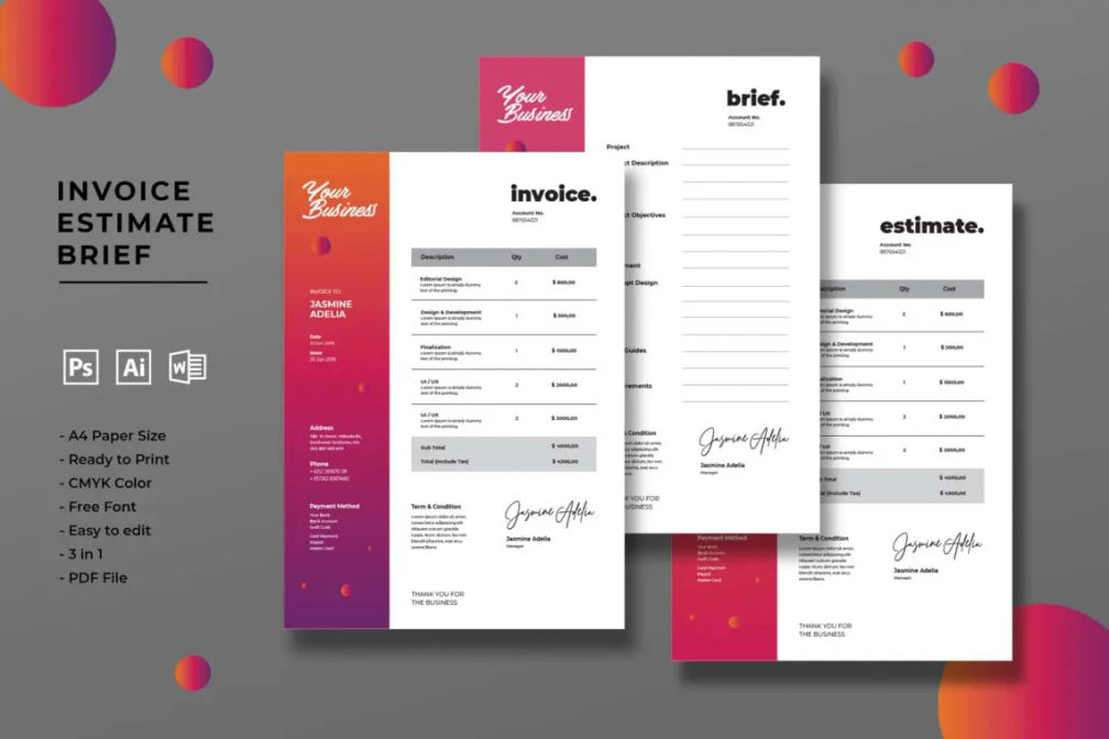 Invoice Professional Graphic Designerjpg