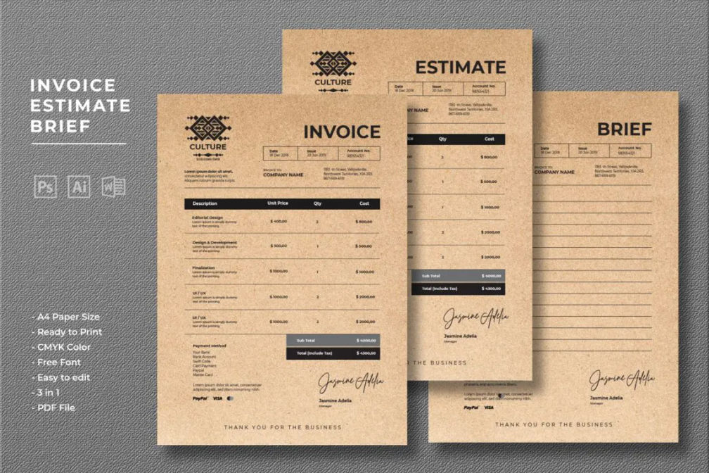 Invoice Traditional Designerjpg