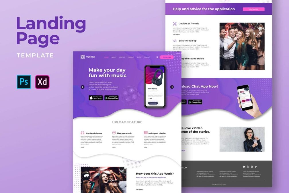 Landing Pages Music Player Apps