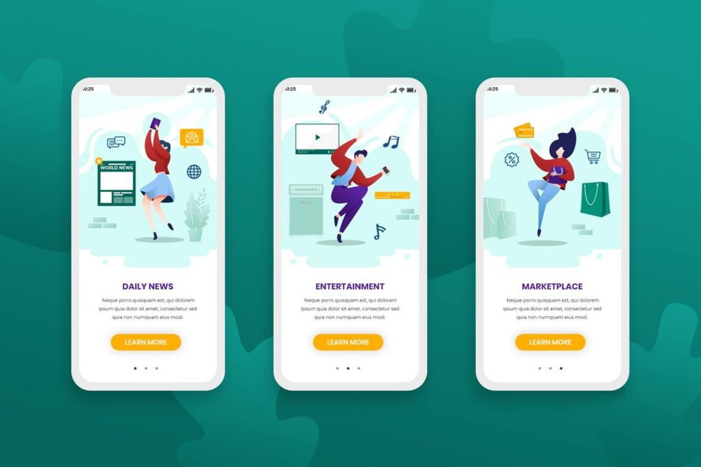 Onboarding Screens Entertainment Mobile Apps
