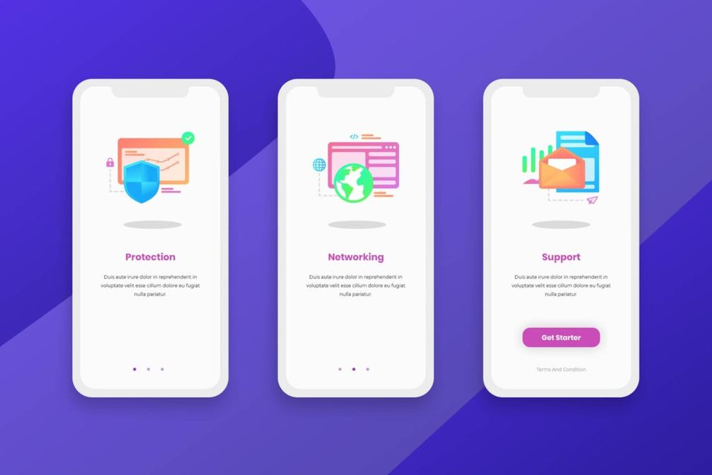 Onboarding Screens Protection Networking