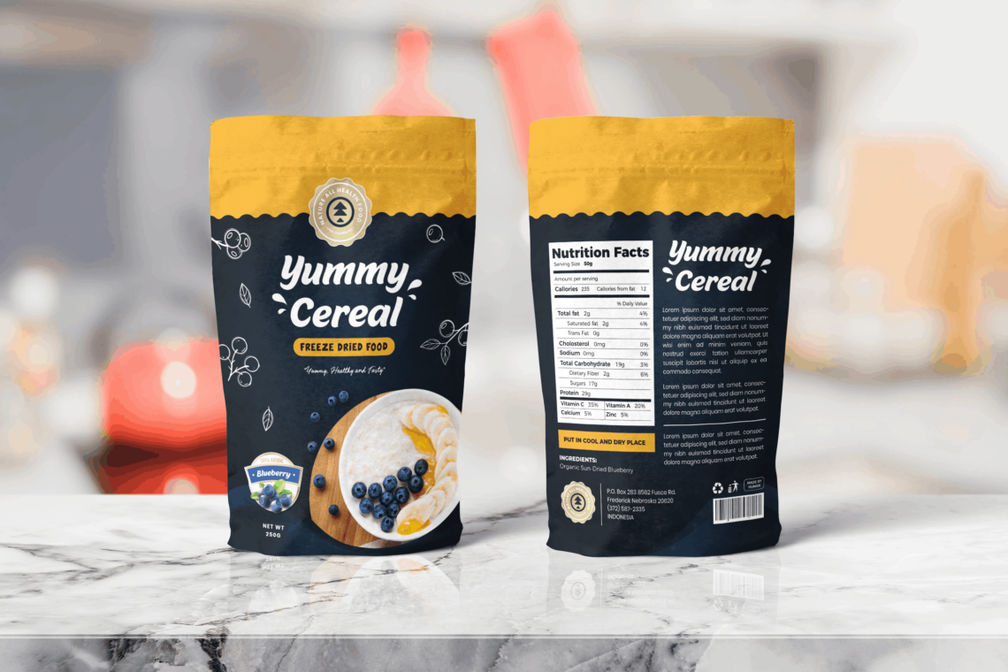 Packaging Template Blueberry Cereal